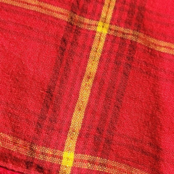 Lemon Grass Cotton Tank/Shift Dress Plaid Gold Detail SM - Picture 7 of 9